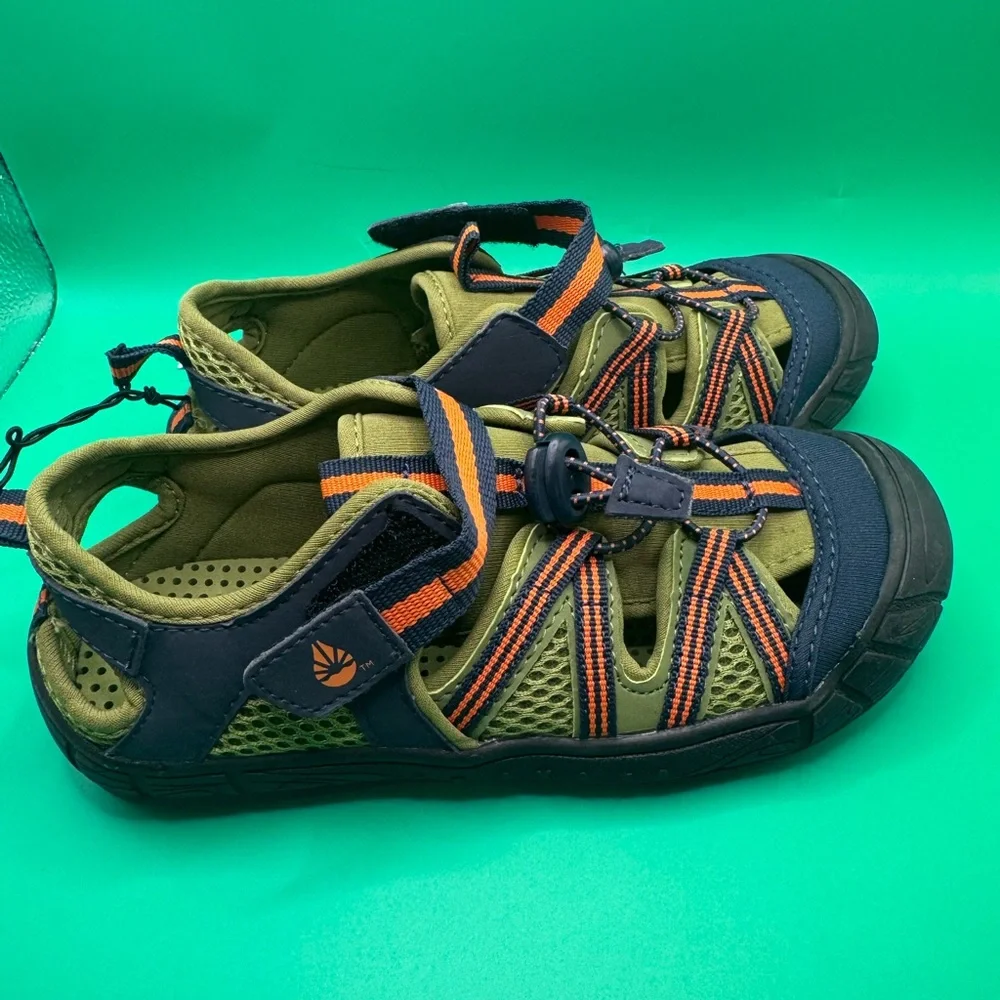 O’Rageous Boy’s Backshore III Water Shoes Green/Blue size 2 D NEW